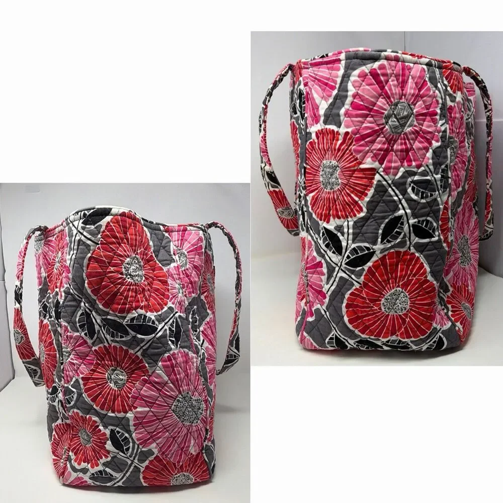 Vera Bradley Cherry Blossoms Tote Quilted Pink Floral Shoulder Bag Retired